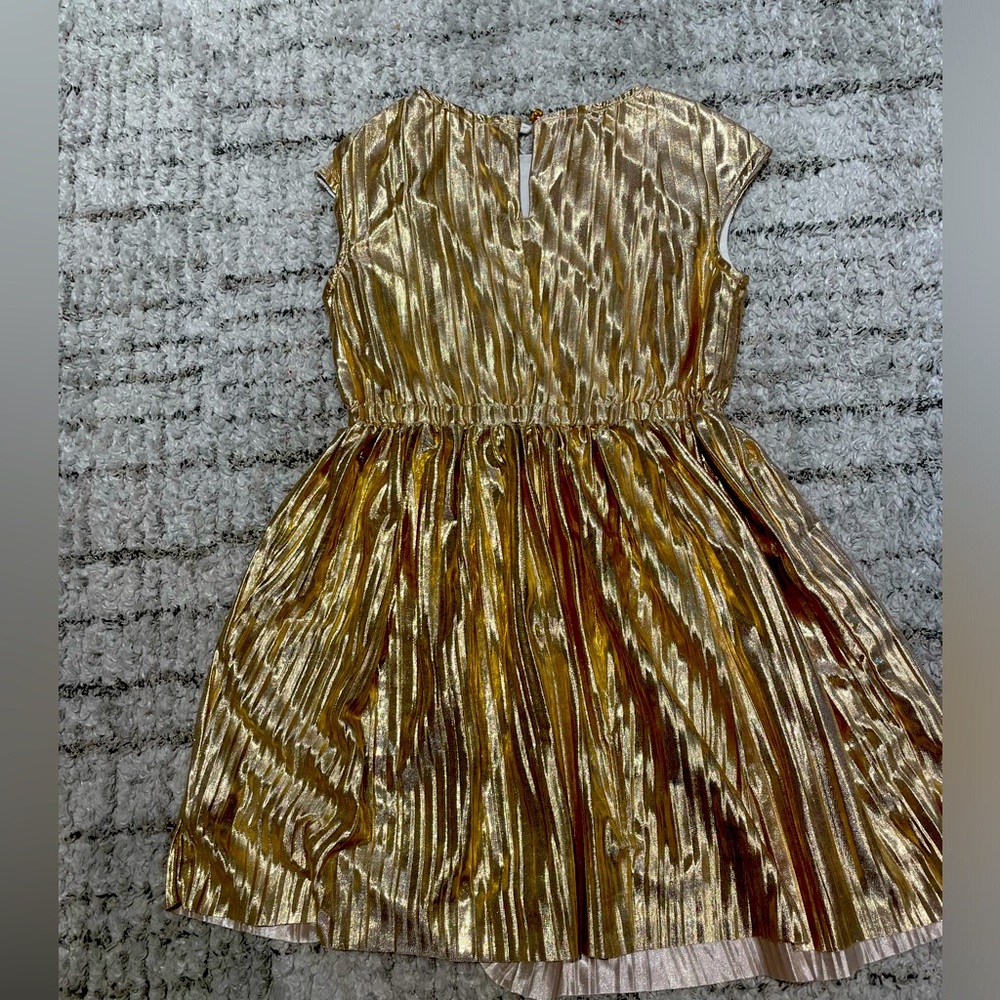 Jcrew crewcuts kids gold lamè dress size 6